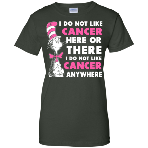 image 1036 600x600px I Do Not Like Cancer Here Or There Or Anywhere T Shirt