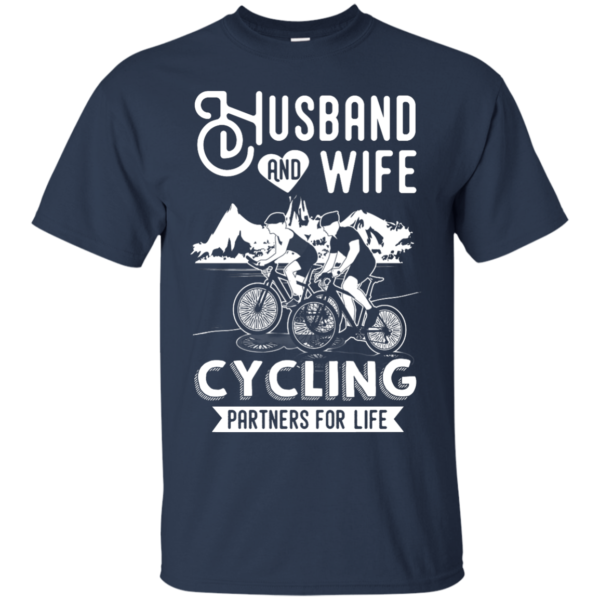 image 222 600x600px Husband and Wife Cycling Partners For Life T Shirt