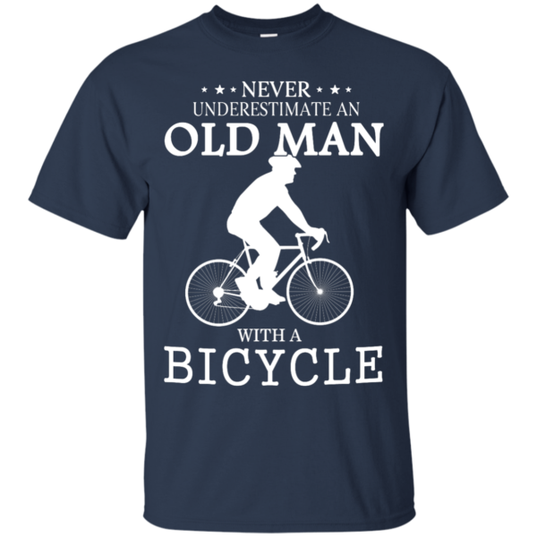 image 261 600x600px Cycling T shirt: Never underestimate an old man with a bicycle