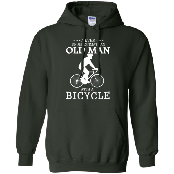 image 266 600x600px Cycling T shirt: Never underestimate an old man with a bicycle