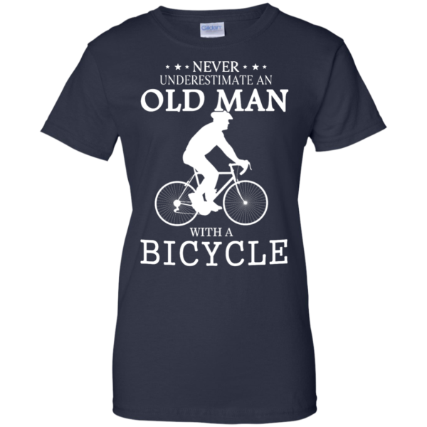 image 268 600x600px Cycling T shirt: Never underestimate an old man with a bicycle