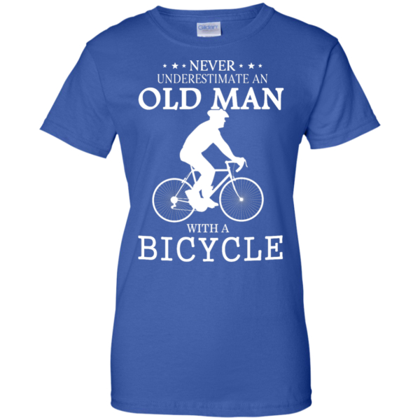 image 270 600x600px Cycling T shirt: Never underestimate an old man with a bicycle