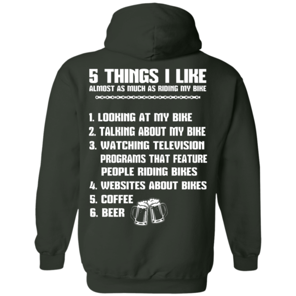 image 334 600x600px 5 Things I Like Almost As Much As Riding My Bike T Shirt