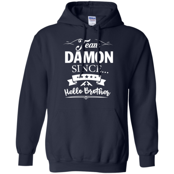 image 669 600x600px Team Damon Since Hello Brother. Damon Salvatore T Shirt