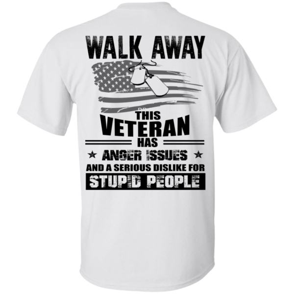 image 1114 600x600px Walk Away This Veteran Has Anger Issuse for Stupid People T shirts