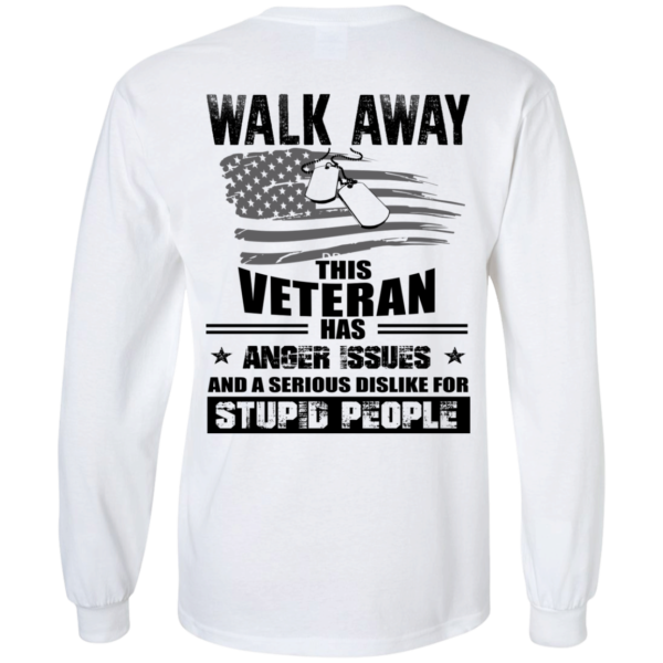 image 1116 600x600px Walk Away This Veteran Has Anger Issuse for Stupid People T shirts