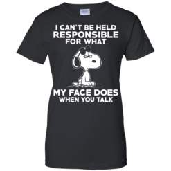image 296 247x247px Peanuts Snoopy: I Can't Be Held Responsible For What My Face Does T Shirt