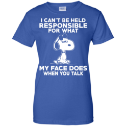 image 298 247x247px Peanuts Snoopy: I Can't Be Held Responsible For What My Face Does T Shirt