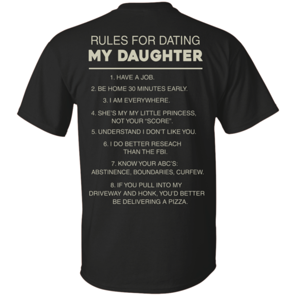 image 40 600x600px Rules For Dating My Daughter T Shirt, Hoodies & Tank Top