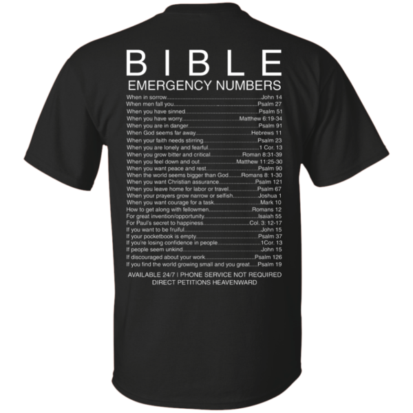 image 538 600x600px Bible Emergency Numbers T Shirts, Hoodies, Sweater