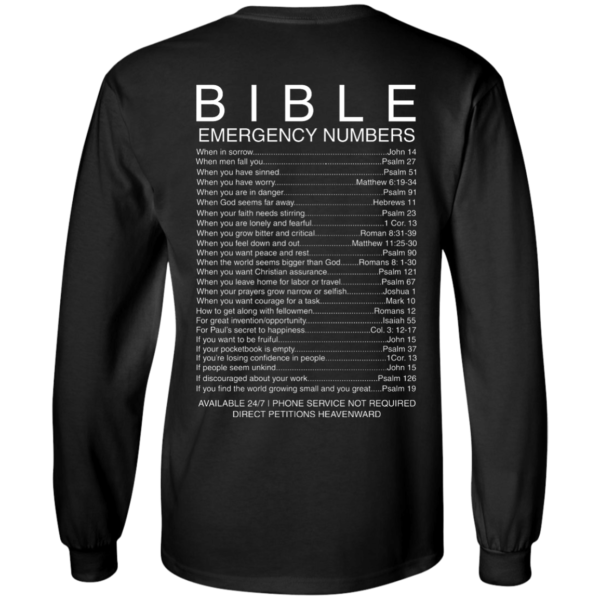 image 540 600x600px Bible Emergency Numbers T Shirts, Hoodies, Sweater
