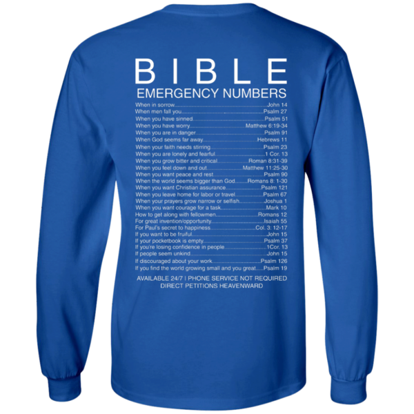 image 541 600x600px Bible Emergency Numbers T Shirts, Hoodies, Sweater