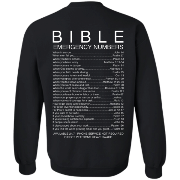 image 544 600x600px Bible Emergency Numbers T Shirts, Hoodies, Sweater