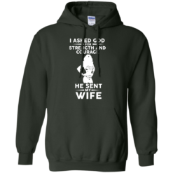 image 140 247x247px Wonder Woman: I Asked God For Strength And Courage He Sent My Wife T Shirts, Hoodies