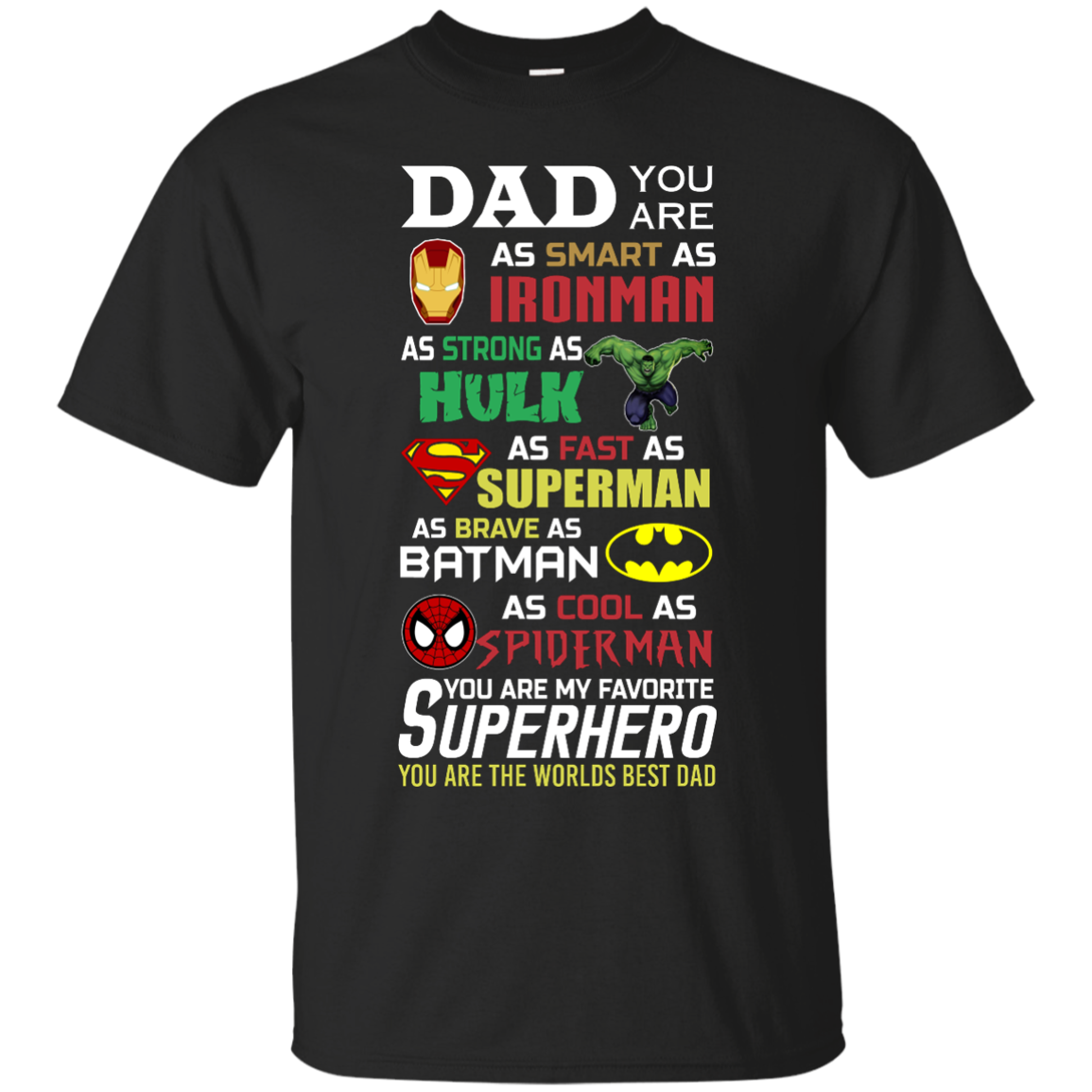 Dad You Are Smart As Ironman Strong As Hulk Fast As Superman T-Shirts, Hoodies
