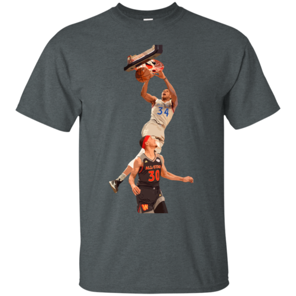 image 557 600x600px Giannis dunk on Steph Curry in the All Star Game T Shirts, Hoodies, Sweaters