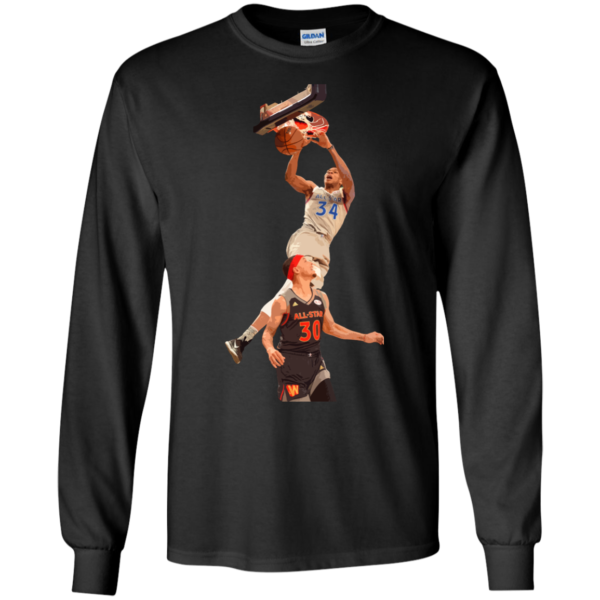 image 559 600x600px Giannis dunk on Steph Curry in the All Star Game T Shirts, Hoodies, Sweaters