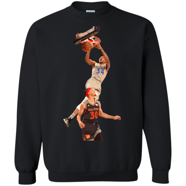 image 563 600x600px Giannis dunk on Steph Curry in the All Star Game T Shirts, Hoodies, Sweaters