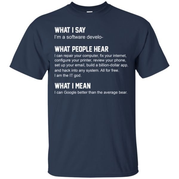 image 336 600x600px What People Hear When I Say I’m A Software Developer T Shirts, Hoodies, Tank