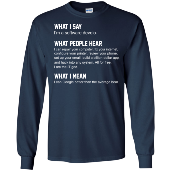 image 339 600x600px What People Hear When I Say I’m A Software Developer T Shirts, Hoodies, Tank