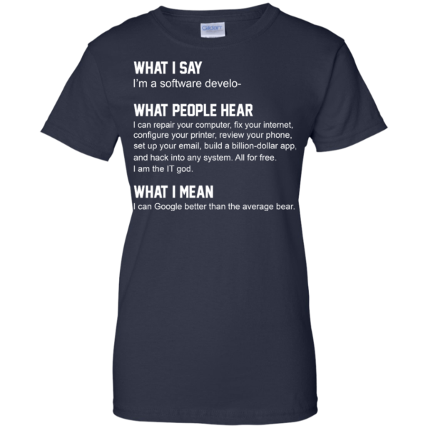 image 345 600x600px What People Hear When I Say I’m A Software Developer T Shirts, Hoodies, Tank