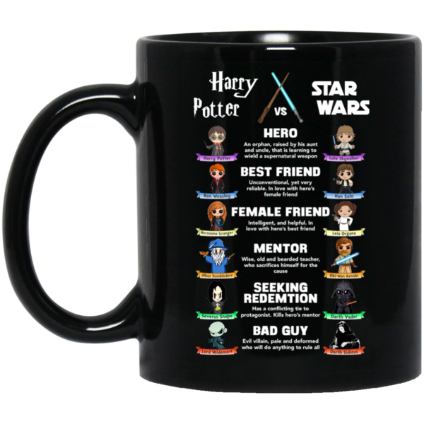 image 360 600x600px Harry Potter vs Star Wars: Hero, Best Friend, Female Friend Coffee Mug