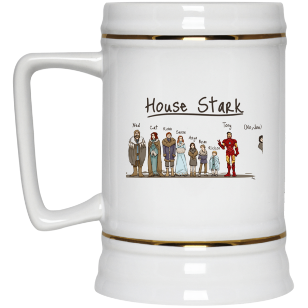 image 400 600x600px House Stark and Iron Man Coffee Mug