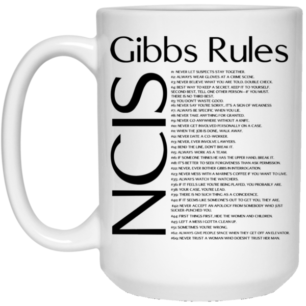 image 422 600x600px NCIS Gibbs Rules Coffee Mug
