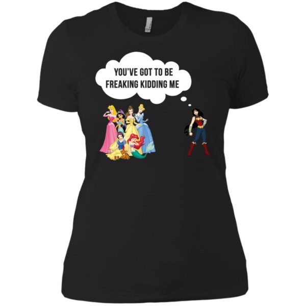image 218 600x600px Wonder Woman vs Disney princes You've got to be freaking kidding me t shirts, hoodies, tank