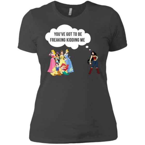 image 219 600x600px Wonder Woman vs Disney princes You've got to be freaking kidding me t shirts, hoodies, tank