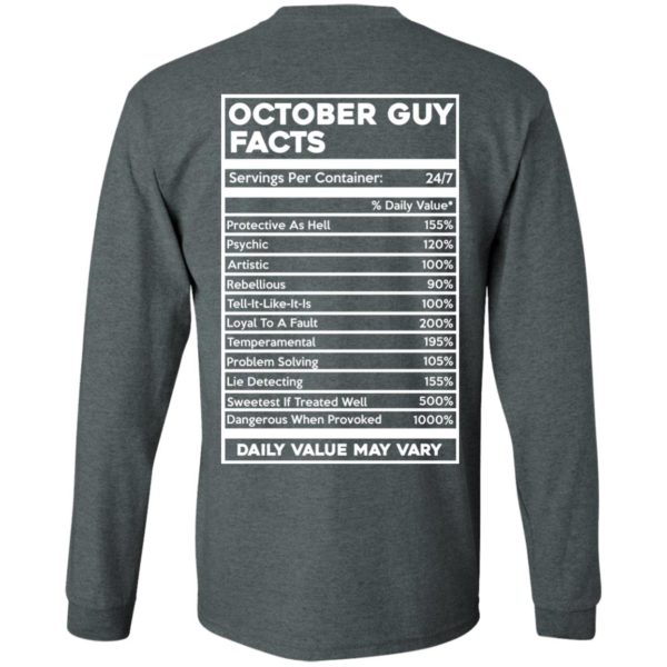 image 622 600x600px October Guy Facts Servings Per Container 24/7 T Shirts, Hoodies, Tank Top
