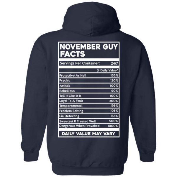 image 636 600x600px November Guy Facts Servings Per Container 24/7 T Shirts