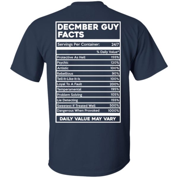 image 643 600x600px December Guy Facts Servings Per Container 24/7 T Shirts