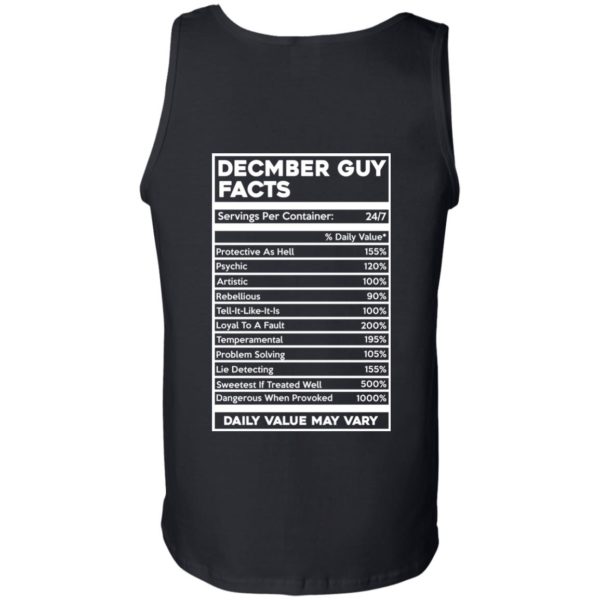 image 650 600x600px December Guy Facts Servings Per Container 24/7 T Shirts