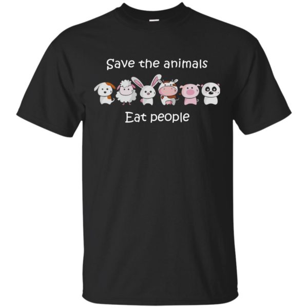 image 1509 600x600px Funny vegan shirt: save the animals eat people t shirt, hoodies, tank top