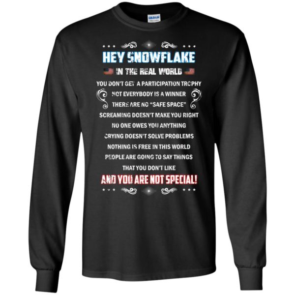image 1596 600x600px Hey Snowflake In The Real World You Don't Get A Participation Trophy T Shirts