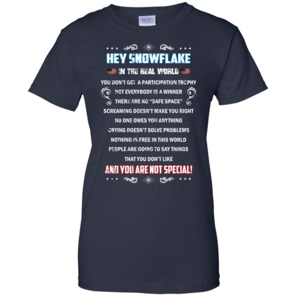 image 1603 600x600px Hey Snowflake In The Real World You Don't Get A Participation Trophy T Shirts