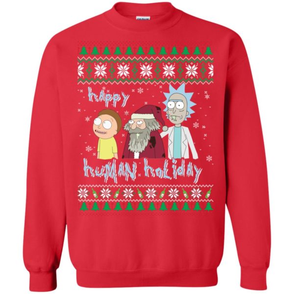 image 453 600x600px Rick and Morty: Happy Human Holiday Christmas Sweater