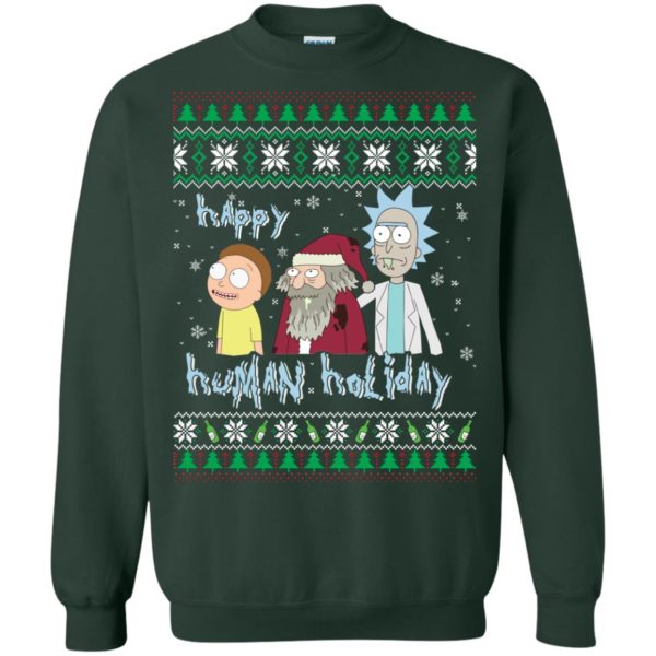 image 454 600x600px Rick and Morty: Happy Human Holiday Christmas Sweater