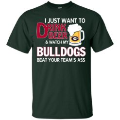 image 462 247x247px Drink beer and watch Georgia Bulldogs beat your team's ass t shirt