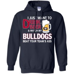 image 465 247x247px Drink beer and watch Georgia Bulldogs beat your team's ass t shirt