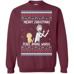 image 487 247x247px Rick and Morty Merry Christmas Peace Among Words Christmas Sweater