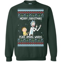 image 490 247x247px Rick and Morty Merry Christmas Peace Among Words Christmas Sweater