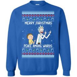 image 491 247x247px Rick and Morty Merry Christmas Peace Among Words Christmas Sweater