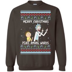 image 492 247x247px Rick and Morty Merry Christmas Peace Among Words Christmas Sweater