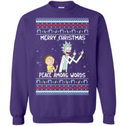 image 493 247x247px Rick and Morty Merry Christmas Peace Among Words Christmas Sweater