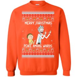 image 494 247x247px Rick and Morty Merry Christmas Peace Among Words Christmas Sweater