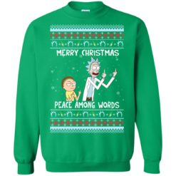 image 495 247x247px Rick and Morty Merry Christmas Peace Among Words Christmas Sweater