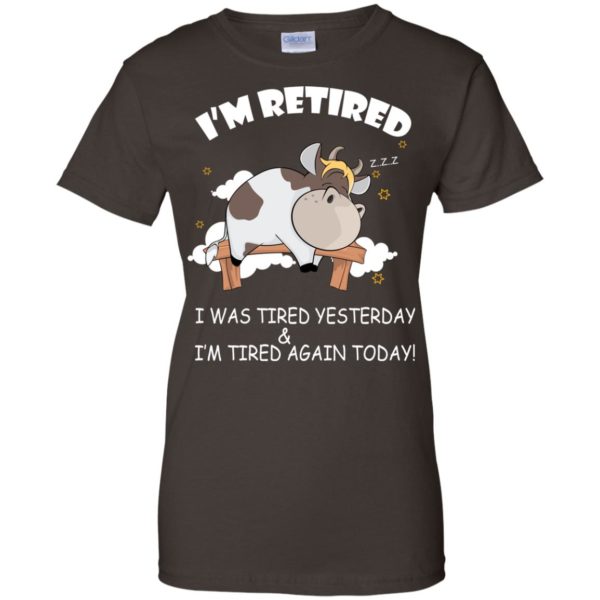 image 598 600x600px Farmer: I'm Retired, I Was Tired Yesterday & I'm Tired Again Today T Shirts
