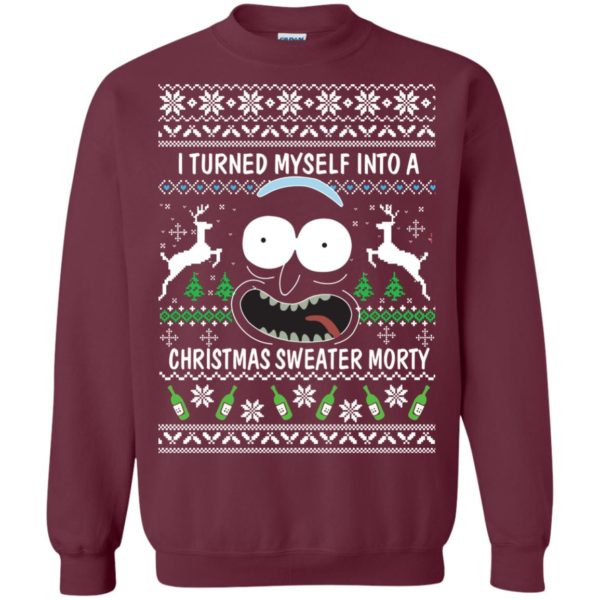 image 624 600x600px I Turned My Self Into Christmas Sweater Morty Shirt